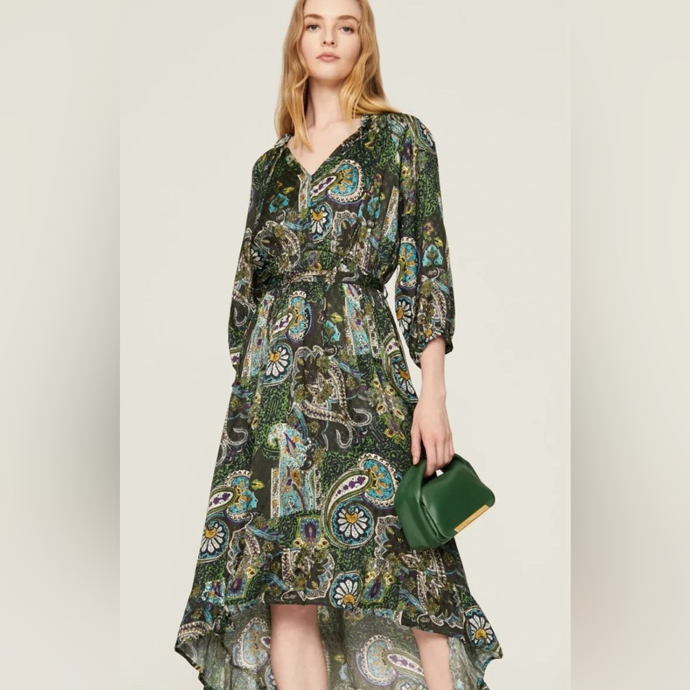 Flaw Area Stars Paisley Midi Dress Medium